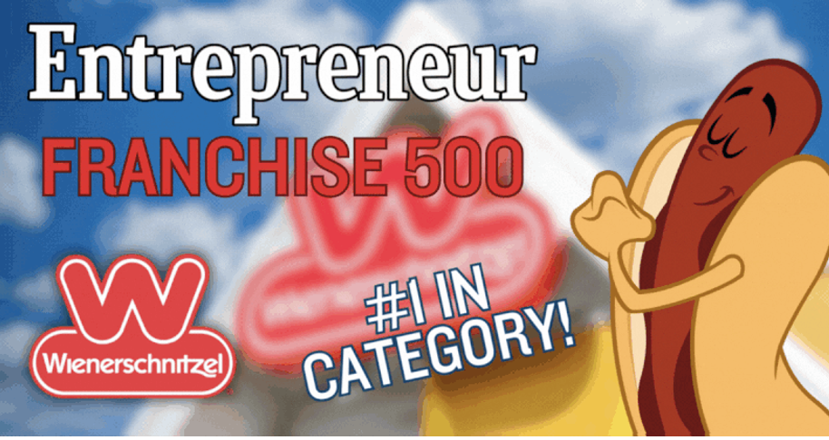 Wienerschnitzel ranks #1 in hot dog franchises on Entrepreneur Franchise 500.
